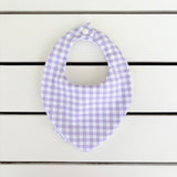 Lilac Gingham Dribble Bib