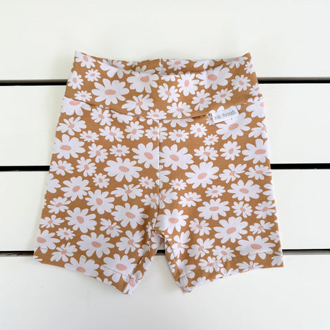 Caramel Daisy Bike Shorts