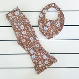 Brown Floral Dribble Bib