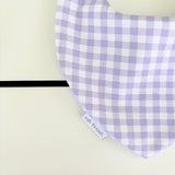 Lilac Gingham Dribble Bib
