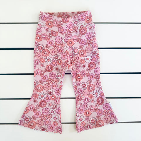 Pink on Pink Floral Flares