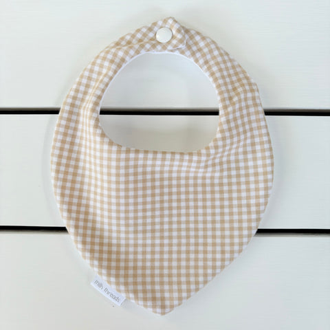 Natural Gingham Dribble Bib