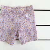 Pastel Lilac & Lemon Floral Bike Shorts