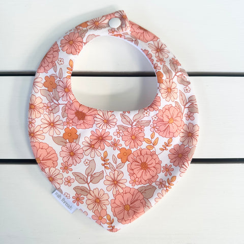 Coral Floral Dribble Bib