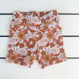 Rust Floral Bike Shorts