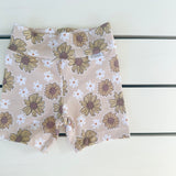 Neutral Sunflower Bike Shorts