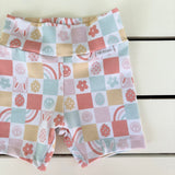 Pastel Check Easter Bike Shorts