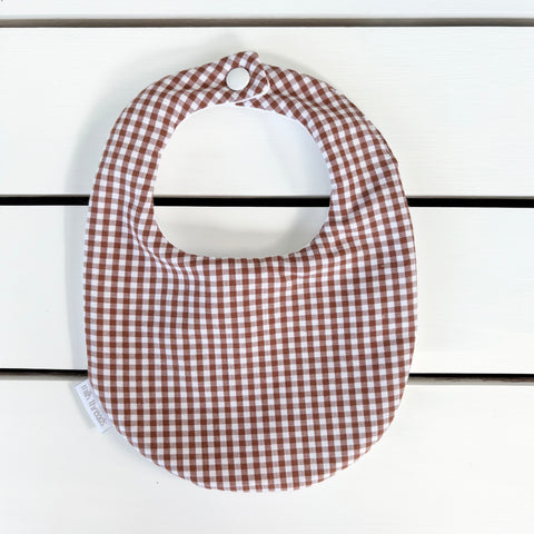 Chocolate Gingham Classic Bib