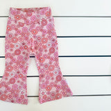 Pink on Pink Floral Flares