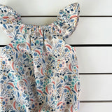 Autumn Blues Floral Flutter Romper