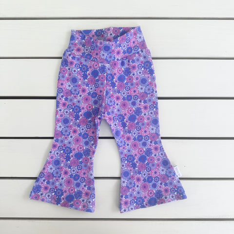 Bright Purple Floral Flares