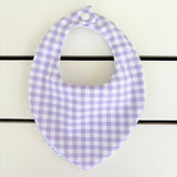 Lilac Gingham Dribble Bib