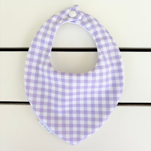 Lilac Gingham Dribble Bib