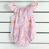Pink Daisy & Rainbow Flutter Romper