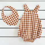 Toffee Gingham Romperall
