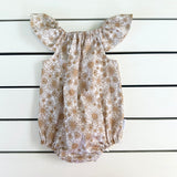 Caramel Floral Flutter Romper