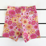 Hot Pink & Lemon Floral Bike Shorts