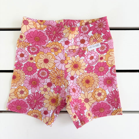 Hot Pink & Lemon Floral Bike Shorts