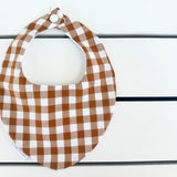 Toffee Gingham Dribble Bib