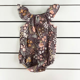 Mocha Meadow Flutter Romper