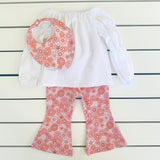 Pink on Pink Floral Dribble Bib