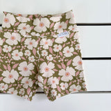 Green Floral Bike Shorts