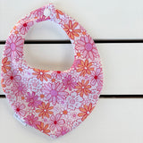 Bright Pink Floral Dribble Bib