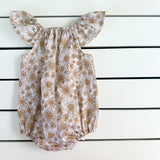 Caramel Floral Flutter Romper