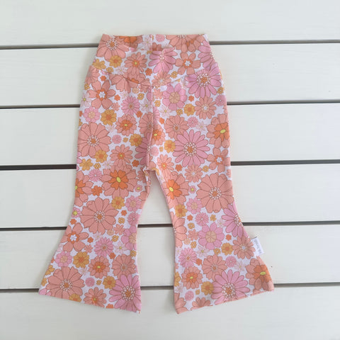 Bright Pink Floral Flares