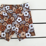 Brown Floral Bike Shorts