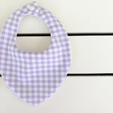 Lilac Gingham Dribble Bib