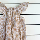 Caramel Floral Flutter Romper