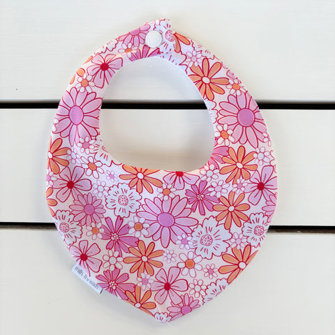 Bright Pink Floral Dribble Bib