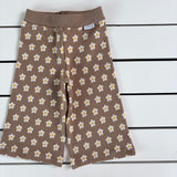 Brown Daisy Wide Leg Knit Pants