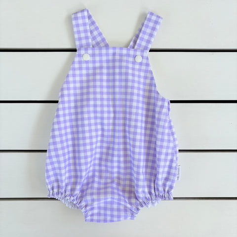 Lilac Gingham Romperall