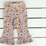 Vintage Golden Floral Flares