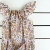 Latte Floral Flutter Romper