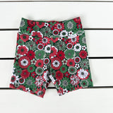 Christmas Floral Bike Shorts