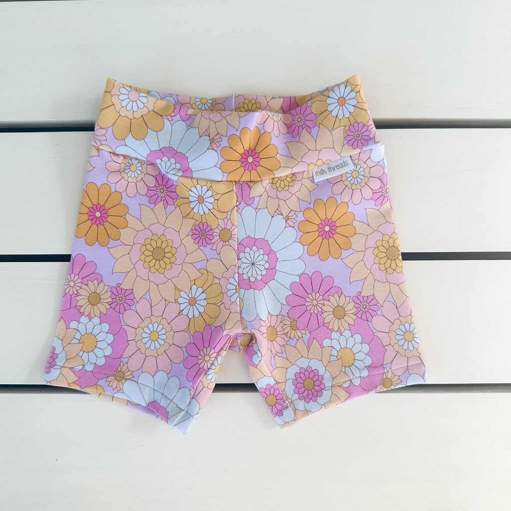Pastel Retro Floral Bike Shorts – Milk Threads