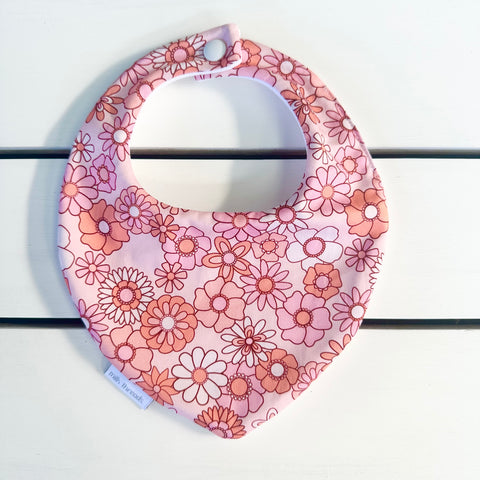 Pink on Pink Floral Dribble Bib