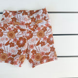 Rust Floral Bike Shorts