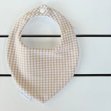 Natural Gingham Dribble Bib