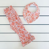 Coral Floral Dribble Bib