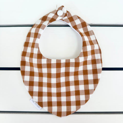 Toffee Gingham Dribble Bib