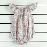 Blush & Blue Floral Flutter Romper