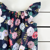 Navy Floral Flutter Romper