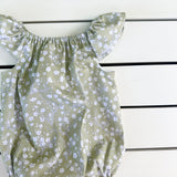 Sage Floral Flutter Romper