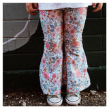 Pink & Blue Floral Flares