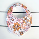 Pink & Orange Floral Dribble Bib