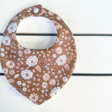 Brown Floral Dribble Bib